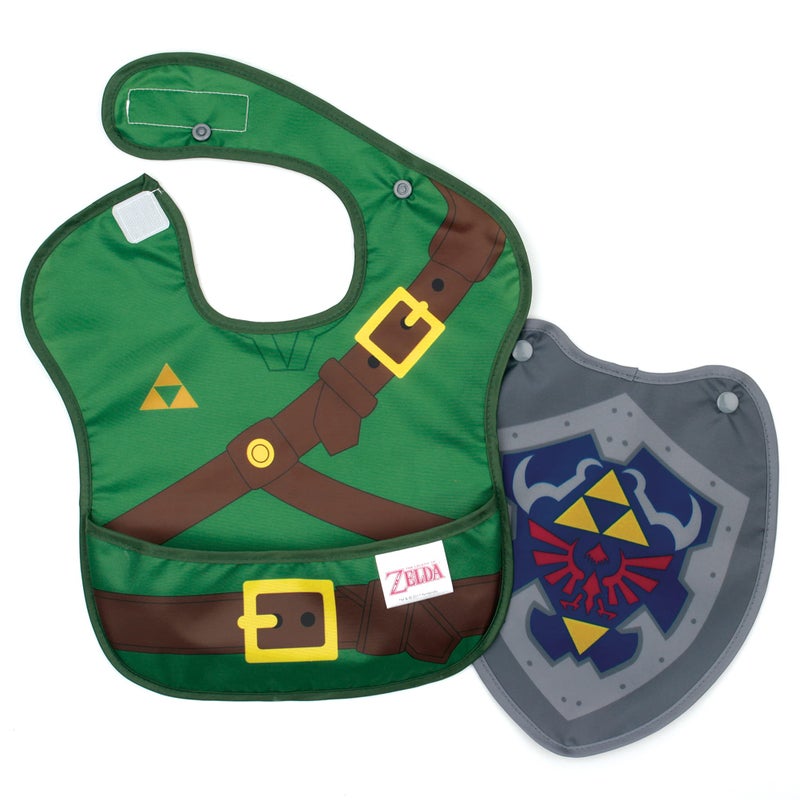 Bumkins Nintendo Bibs for Girl or Boy, SuperBib with Cape for Baby and Toddler 6-24 Months, Essential Must Have for Eating, Feeding, Baby Led Weaning Supplies, Mess Saving Catch Food, Legend of Zelda - Image 1
